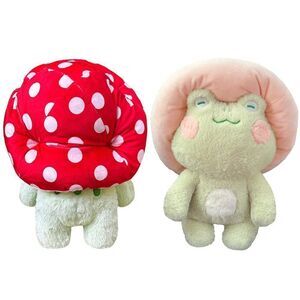 DXDE4U Frog Plush with Mushroom Hat, Frog Stuffed Plush Doll Toy, Frog Stuffed